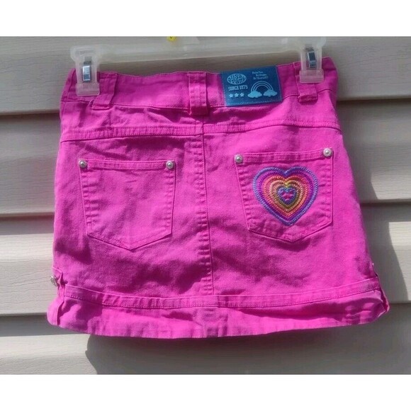 Lisa Frank Vintage Skirt Shorts Under Pink Rainbow Heart Smile Face Girls Size 8 - Picture 4 of 12